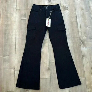 4/$25 NWT YMI Cargo Flare Black Jeans Girls Sz 10